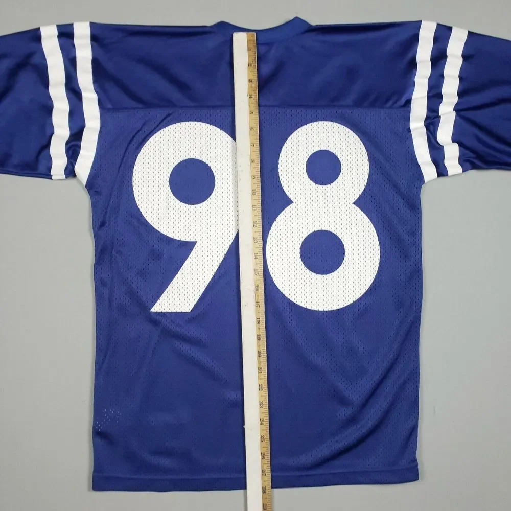 Vintage Nike Indianapolis Colts Jersey Men Size Small Blue Mathis #98 3/4 Sleeve - Picture 12 of 15